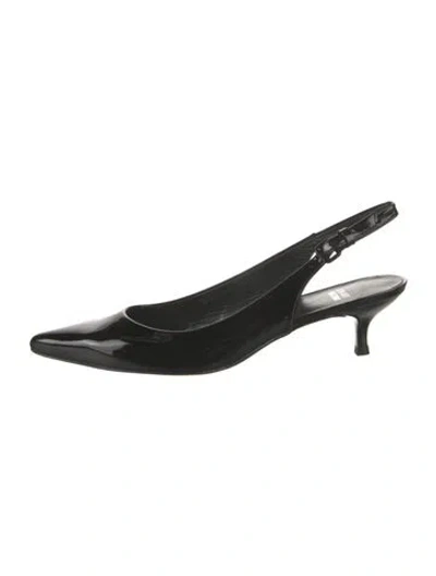 Pre-owned Stuart Weitzman Patent Leather Slingback Pumps In Blue