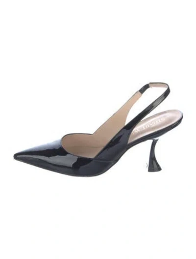 Pre-owned Stuart Weitzman Patent Leather Slingback Pumps In Blue