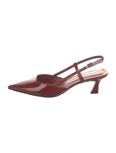 Pre-owned Stuart Weitzman Patent Leather Slingback Pumps In Burgundy