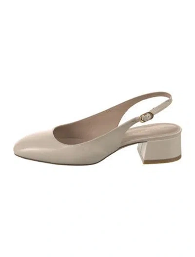 Pre-owned Stuart Weitzman Patent Leather Slingback Pumps In Neutral