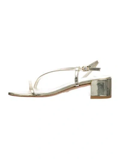 Pre-owned Stuart Weitzman Patent Leather Slingback Sandals