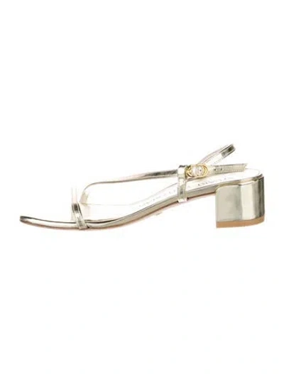 Pre-owned Stuart Weitzman Patent Leather Slingback Sandals