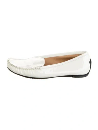 Pre-owned Stuart Weitzman Patent Leather Sneakers In White