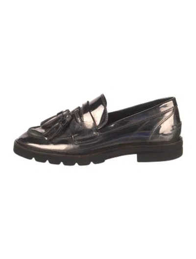 Pre-owned Stuart Weitzman Patent Leather Tassel Accents Loafers