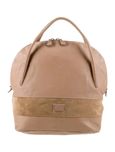 Pre-owned Stuart Weitzman Patent Leather Top Handle Bag In Neutral