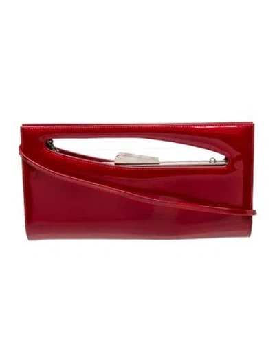 Pre-owned Stuart Weitzman Patent Leather Top Handle Bag In Red