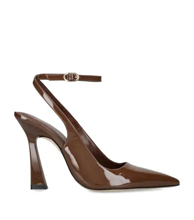 Stuart Weitzman Patent Leather Vinnie Pumps 100 In Brown