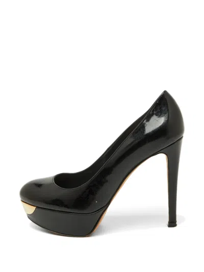 Pre-owned Stuart Weitzman Patent Platform Pumps In Black