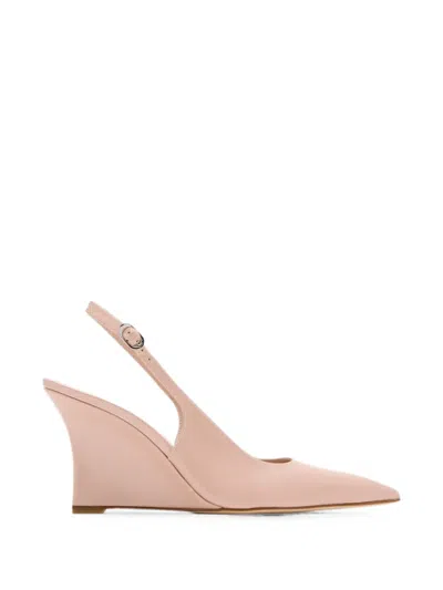 Stuart Weitzman Patent-leather Slingback Sandals In Pink