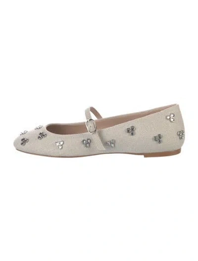 Pre-owned Stuart Weitzman Patterned Mary Jane Flats In Neutral
