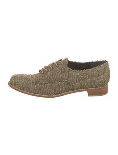 Pre-owned Stuart Weitzman Patterned Oxfords In Neutral