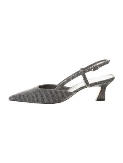 Pre-owned Stuart Weitzman Patterned Slingback Pumps In Gray
