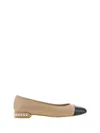 Stuart Weitzman Pearl Contrasting-toecap Ballerina Shoes