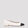 Stuart Weitzman Pearl Leather Ballet Flats In Seashell Black