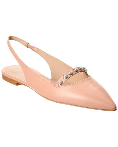 Stuart Weitzman Pearl Leather Slingback Flat In Pink