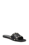 Stuart Weitzman Pearl Slide Sandal In Black Nappa Leather