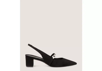 Stuart Weitzman Pearlita 50 Block Slingback In Black