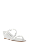 Stuart Weitzman Pearlita 50 Wedge Slide Sandal In Silver