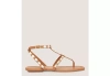 Stuart Weitzman Pearlita Stud T-strap Sandals In Tan