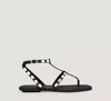 Stuart Weitzman Pearlita Flat Sandal In Black