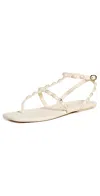 Stuart Weitzman Pearlita Stud T-strap Sandals In Seashell