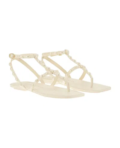 STUART WEITZMAN PEARLITA SH529-PY1 SANDALS WOMEN'S IVORY ANKLE STRAP FD1393