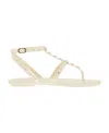 Stuart Weitzman Pearlita Sh529-py1 Sandal Women's 8 Gold Ankle Strap Flat Khd848 In White