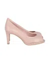 Stuart Weitzman Peep Toe Pumps In Pink Leather In Pink