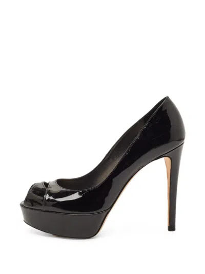 Pre-owned Stuart Weitzman Peep-toe Platform Pumps In Black