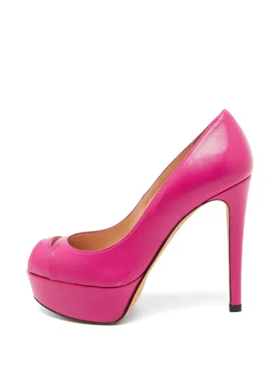 Pre-owned Stuart Weitzman Peep-toe Platform Pumps In Pink