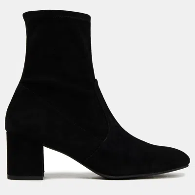 Pre-owned Stuart Weitzman Pelle Di Pecora Ankle Boots 41.5 In Black