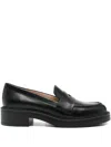 Stuart Weitzman Parker Lift Leather Loafers In Black