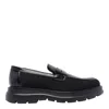 Stuart Weitzman Sculpted Rubber Sole Moccasin With Elastic Inserts In Black