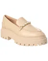 Stuart Weitzman Perla Imitation Pearl Lug Sole Loafer In Beige