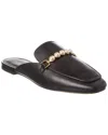 Stuart Weitzman Perla Imitation Pearl Mule In Black