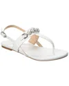 Stuart Weitzman Pearla T-strap Slingback Sandal In White