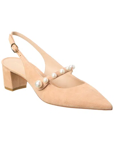 Stuart Weitzman Pia Mary Jane Suede Slingback Pump In Pink