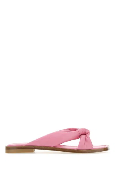 STUART WEITZMAN PINK PLAYA KNOT FLATS