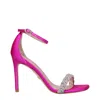 Stuart Weitzman Pink Satin Stiletto Heel Sandals