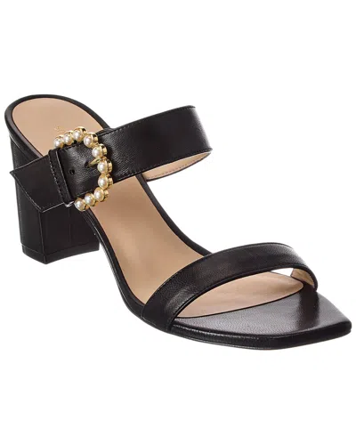 Stuart Weitzman Piper 75 Block Leather Sandal In Black