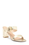 Stuart Weitzman Piper 75 Block Sandal In Platino