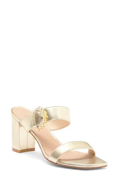 Stuart Weitzman Piper 75 Block Sandal In Platino