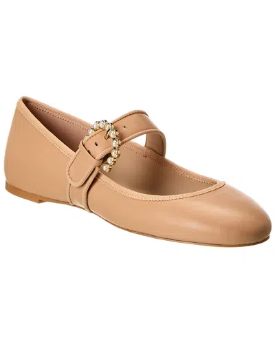 Stuart Weitzman Piper Leather Ballet Flat In Pink