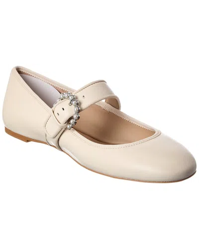 Stuart Weitzman Piper Leather Ballet Flat In White