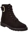 Stuart Weitzman Piper Lift Suede Bootie In Black