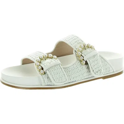 Stuart Weitzman Piper Womens Buckle Woven Slide Sandals