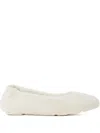 Stuart Weitzman Pirouette Super Chill Almond-toe Flat In White