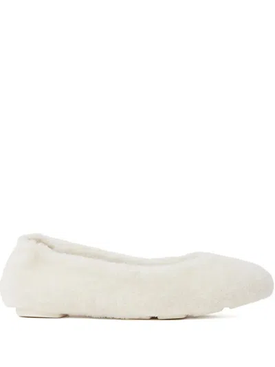 Stuart Weitzman Pirouette Super Chill Almond-toe Flat In White