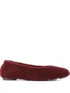 Stuart Weitzman Pirouette Super Chill Shearling Flat In Red