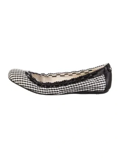 Pre-owned Stuart Weitzman Plaid Print Ballet Flats In Black